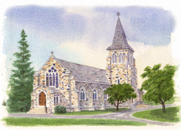 Watercolor of St. John's Church version 2